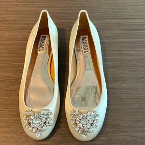 Badgley mischka Crystal embellished shoes , size 7 ,worn once, perfect condition